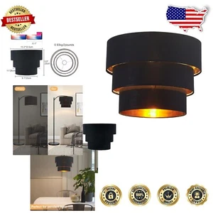 Durable & Stylish 3-Tier Black Drum Lampshade for Chandeliers and Floor Lamps - Picture 1 of 9
