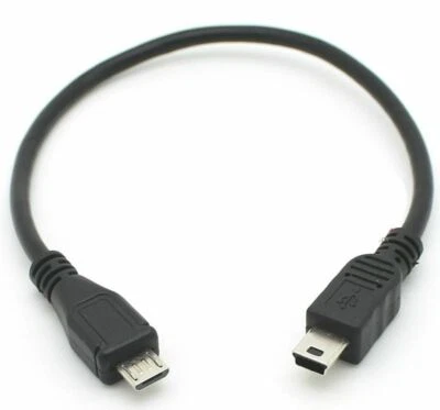 Mini USB 5-Pin Male to Micro USB Male Data Charger Converter Cable 25cm - Image 1 of 4
