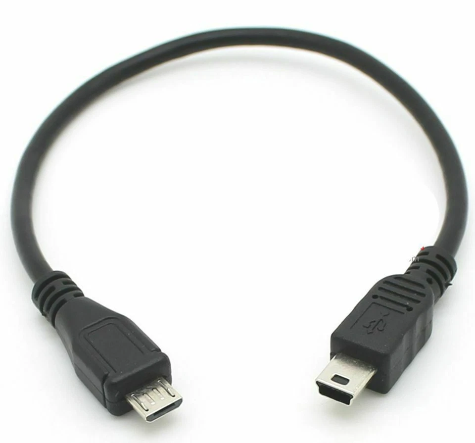 Mini USB 5-Pin Male to Micro USB Male Data Charger Converter Cable 25cm - Image 1 of 4