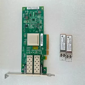 Dell Qlogic QLE2562 PCI-E x8 Fibre Channel 2 Port Host Bus Adapter w SFPs 6T94G - Picture 1 of 6