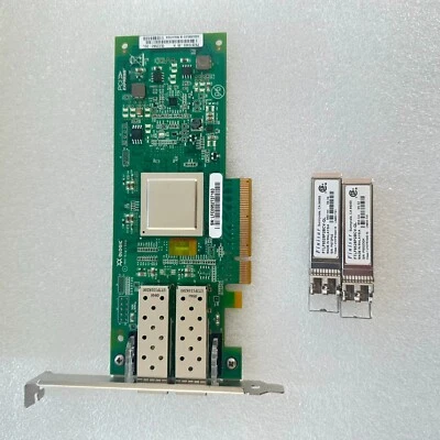 Dell Qlogic QLE2562 PCI-E x8  Fibre Channel 2 Port Host Bus Adapter w SFPs 6T94G - Image 1 of 4