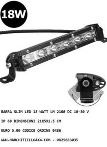 Faro barra supplementare antiurto 6 led 18 watt IP68 - Foto 1 di 2