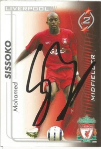 Tarjeta coleccionable Shoot Out firmada por Mohamed 'Momo' Sissoko Liverpool 2005/2006 + certificado de autenticidad - Imagen 1 de 1