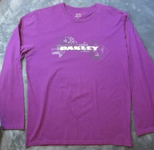 Oakley Long Sleeve Pullover Regular Fit Purple Spelled Out Logo Size Large - Picture 1 of 11