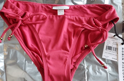 ROBIN PICCONE LUCA SKY PINK PUNCH STRING BIKINI BOTTOMS NWT - Imagem 1 de 4