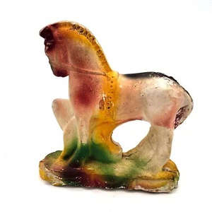 Vintage Karneval Chalkware Pferd Figur bemalt Pony Statue - Bild 1 von 7