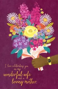 Romantic MOTHER'S DAY Card FOR WIFE, Flower Bouquet by American Greetings +✉ - Picture 1 of 5