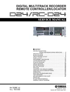 Manual de servicio instrucciones para Yamaha D-24, RC-D24 - Imagen 1 de 1
