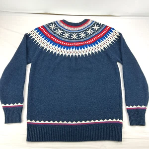 American Eagle Outfitters Christmas Sweater Mens XL Tall Red White Blue Holiday - Picture 1 of 13