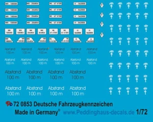 Peddinghaus-Decals 1/72 0853 Wehrmacht Nummernschilder