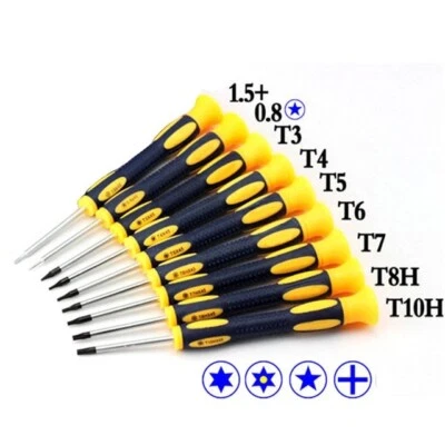 9PC 0.8 Pentalobe 1.5 Philips T3 T4 T5 T6 T7 TR8 T10H Torx Screwdriver Set PH000 - Image 1 of 4