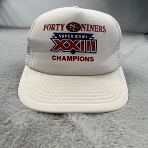 De colección Gorra San Francisco 49ers Para Hombre Blanca Camionero Años 80 XXIII Campeones del Super Bowl - Imagen 1 de 17