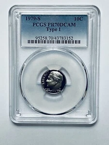1979-S Roosevelt Dime PCGS PR70DCAM Type 1 - Picture 1 of 12