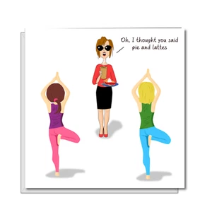 Funny Yoga Pilates Birthday Card Wife Girlfriend Female BFF Bestie Cute Cheeky - Picture 1 of 6