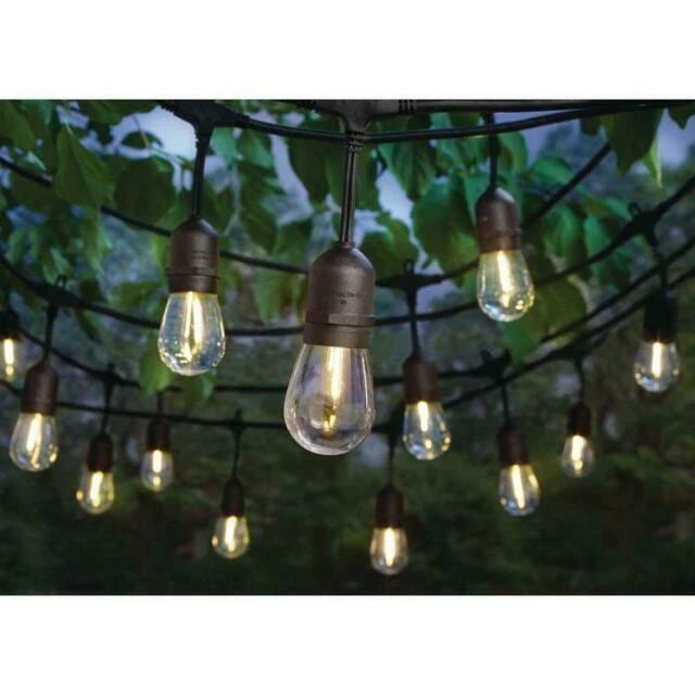 24-Light Indoor/Outdoor 48 ft. String Light with S14 Single Filament LED Bulbs (10328)