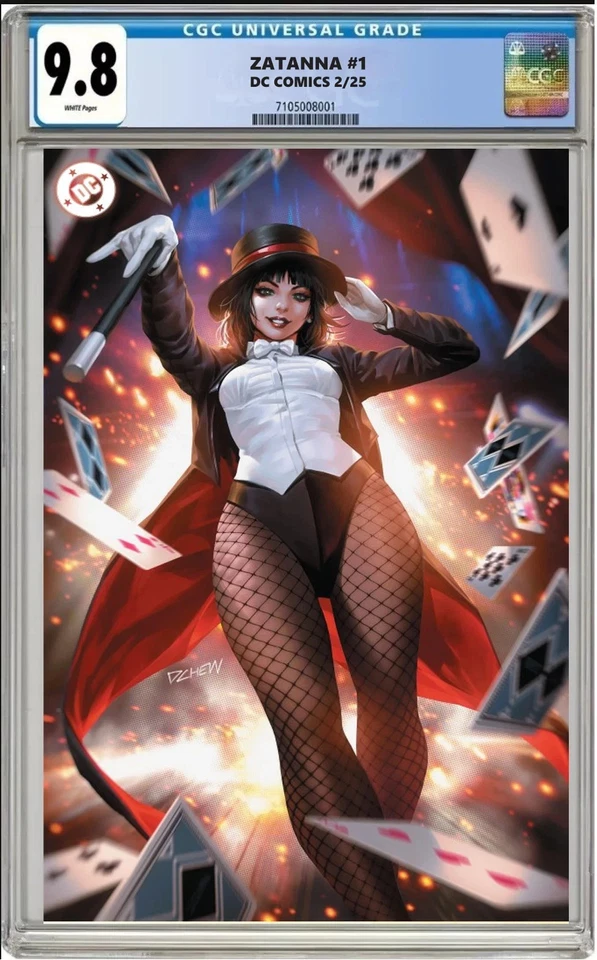 ZATANNA #1 DC CVR H DERRICK CHEW SHOWCASE FOIL VARIANT CGC 9.8 NM - Image 1 of 1