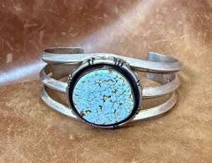 Vintage "F.L.BEGAY" Navajo Sterling 925 Spinnennetz Türkis Armreif Armband 6 5/8" - Bild 1 von 21
