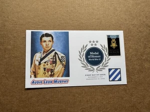 US 2013 FDC +WWII Hero Audie Leon Murphy +Medal of Honor #4822 +Sankey Cachet - Picture 1 of 2