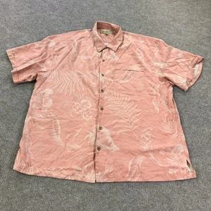 Tommy Bahama Hemd Herren 2XL Rosa 100% Seide Hawaii Blumen Aloha Camp Freizeit - Bild 1 von 12