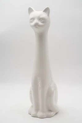 Vintage Allure 1997 Ceramic Cat Toilet Brush Holder White Bathroom Decor 18.5" - Image 1 of 4