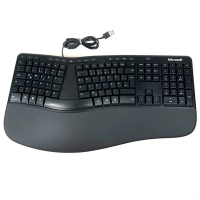 Microsoft Ergonomic Keyboard Modell 1878 Ergonomische Tastatur Qwertz Schwarz - Bild 1 von 4