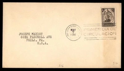 Mayfairstamps Guatemala FDC 1946 José Batres Montufar Primer Día Cubierta aau_98575 Foto 1 de 2