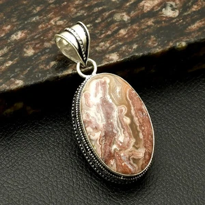 Colgante de piedras preciosas de rodocrosita hecho a mano diseño antiguo joyería 2,2" DP-3409 - Imagen 1 de 1