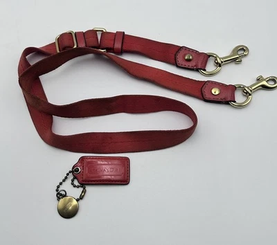 Coach Adjustable Red Canvas Leather Crossbody Strap with Hangtag Brass Hardware - Image 1 of 4