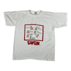 Vintage Cancun Mexico T-Shirt Mens XL Funny Dick Graphic Tee Comic 90s - Picture 1 of 10