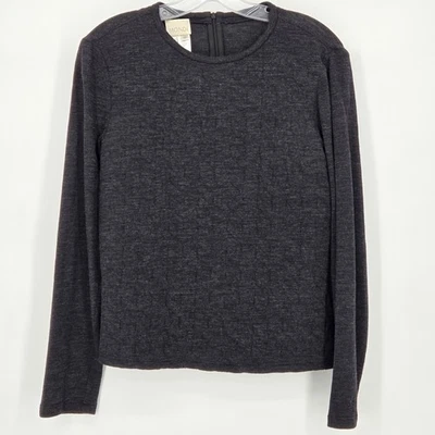 Mondi Escada Women's EU 40 US 12 Virgin Wool Quilted Long Sleeve Top heather Blk - Image 1 of 4