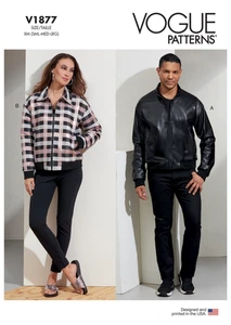Vogue V1877 Sewing Pattern Unisex Bomber Jacket Size XN (XLarge-XXXL) UNCUT - Picture 1 of 7