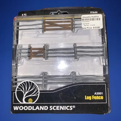 Woodland Scenics O 3001 Log Fence Rural Farm Farm Rural Land Scenery Detail Set - Image 1 of 3