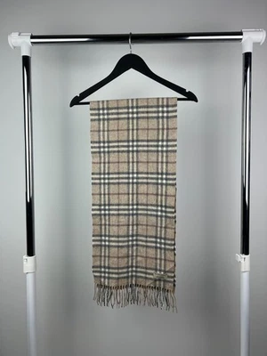 Bufanda Burberry 100 % cachemir beige a cuadros Nova Foto 1 de 4