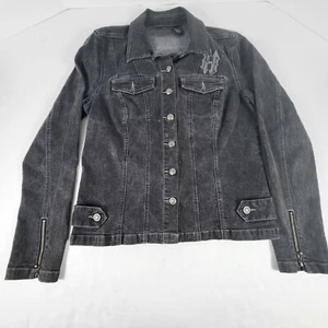 Harley-Davidson Women's Embroidered Denim Jacket - Size Large - Picture 1 of 15