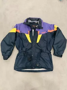 Vtg 80s 90s Winter Ski Jacket NEVICA Size 42 Men's Retro Purple Yellow AS IS - Picture 1 of 21