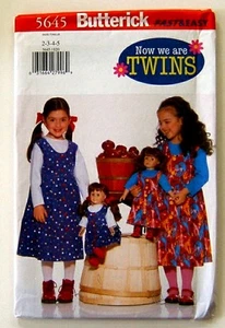 5645 Butterick Schnittmuster Mädchen und Puppe Pullover Oberteil Now We R Twins Fast Easy - Bild 1 von 5