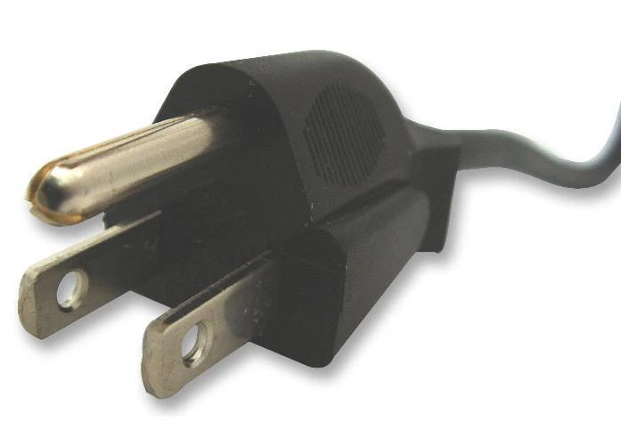 Mains Power Lead, US Plug to Free Ends, 125V AC, 10A, 2m, Black - X-4203045A - Image 1 of 1