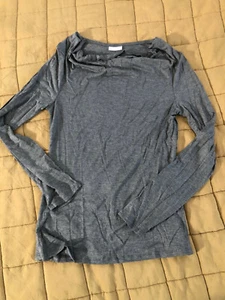 Women Basic Long Sleeve Shirt Gray Size Medium - Picture 1 of 4