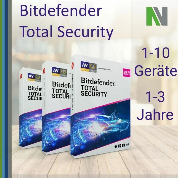 Bitdefender Total Security 2025 1 3 5 10 PC Geräte 1 2 3 Jahre VPN - Bild 1 von 1