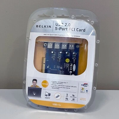 Belkin USB 2.0 5-Port PCI Card (Model #F5U220V1) Open Box, Unused - Image 1 of 4