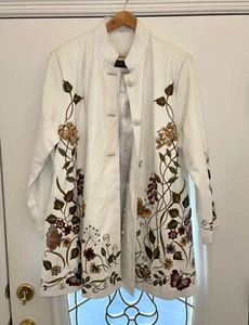 Donna Lepure White Leather Jacket - Picture 1 of 6