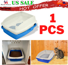 Large Sifting Cat Litter Box Pan Self Clean Slotted Kitty Tray Extra Hooded New
