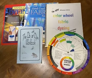 Lot of 4 Fabric Dye Hand Dyed Books Batik Tie Dye Printing Color Wheel - Foto 1 di 9