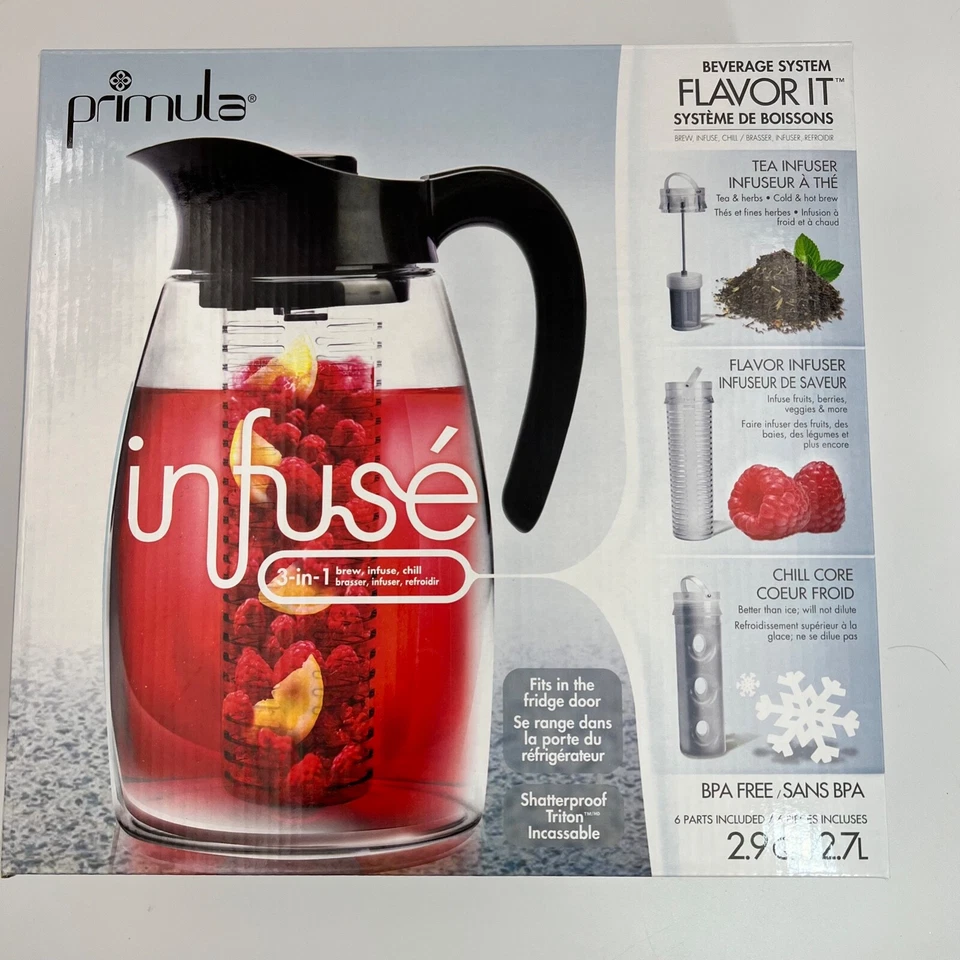 Primula Chill Core Pitcher 2.7 L Fruit/Tea Infuser Flavor-It Beverage...(XX0016) - Image 1 of 4