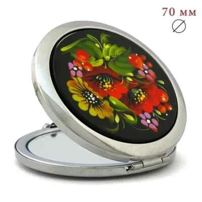 Pocket mirror with Petrykivka painting - Image 1 of 3