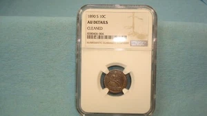 1890 S NGC AU DETAILS GEREINIGT SITZENDER LIBERTY DIME - Bild 1 von 5