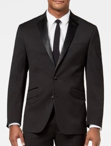 Kenneth Cole Hombre Negro Slim Esmoquin Blazer Traje Chaqueta Talla 44R dv5 - Imagen 1 de 2