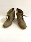 J Crew Women's Tan Suede Wedge Crepe Sole Ankle Boots Booties Shoes Size 8