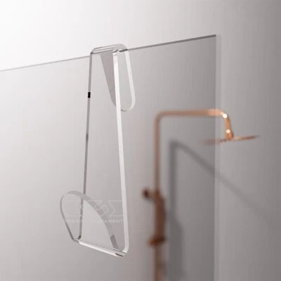 Gancio doccia per accappatoio modello a S in plexiglass trasparente - Immagine 1 di 3