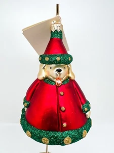 1998 Patricia Breen "Santa's Helper" Red Handmade Hanging Glass Ornament #9886 - Picture 1 of 7